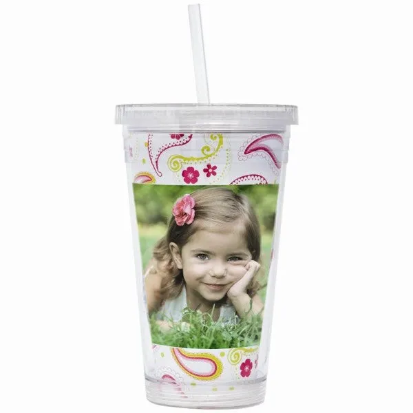 16 oz. Acrylic Tumblers with Straw - 12 Pack
