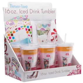 16 oz. Acrylic Tumblers with Straw - 6 Pack
