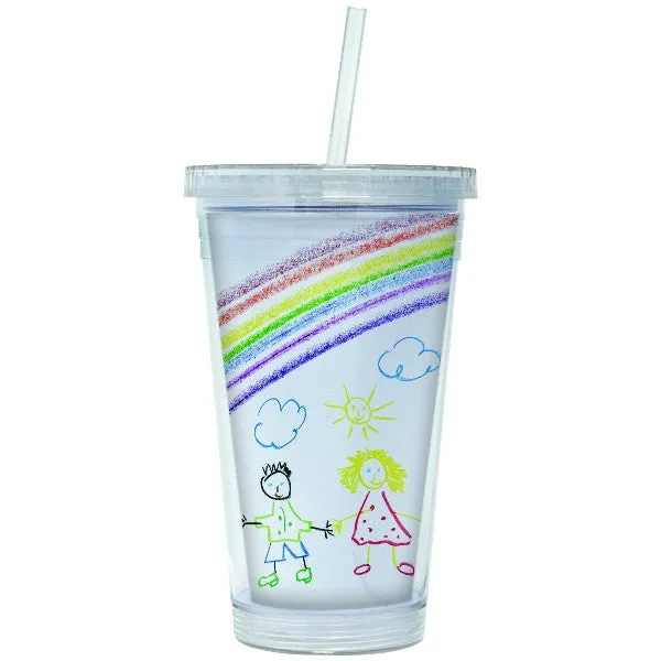 16 oz. Acrylic Tumblers with Straw - 6 Pack