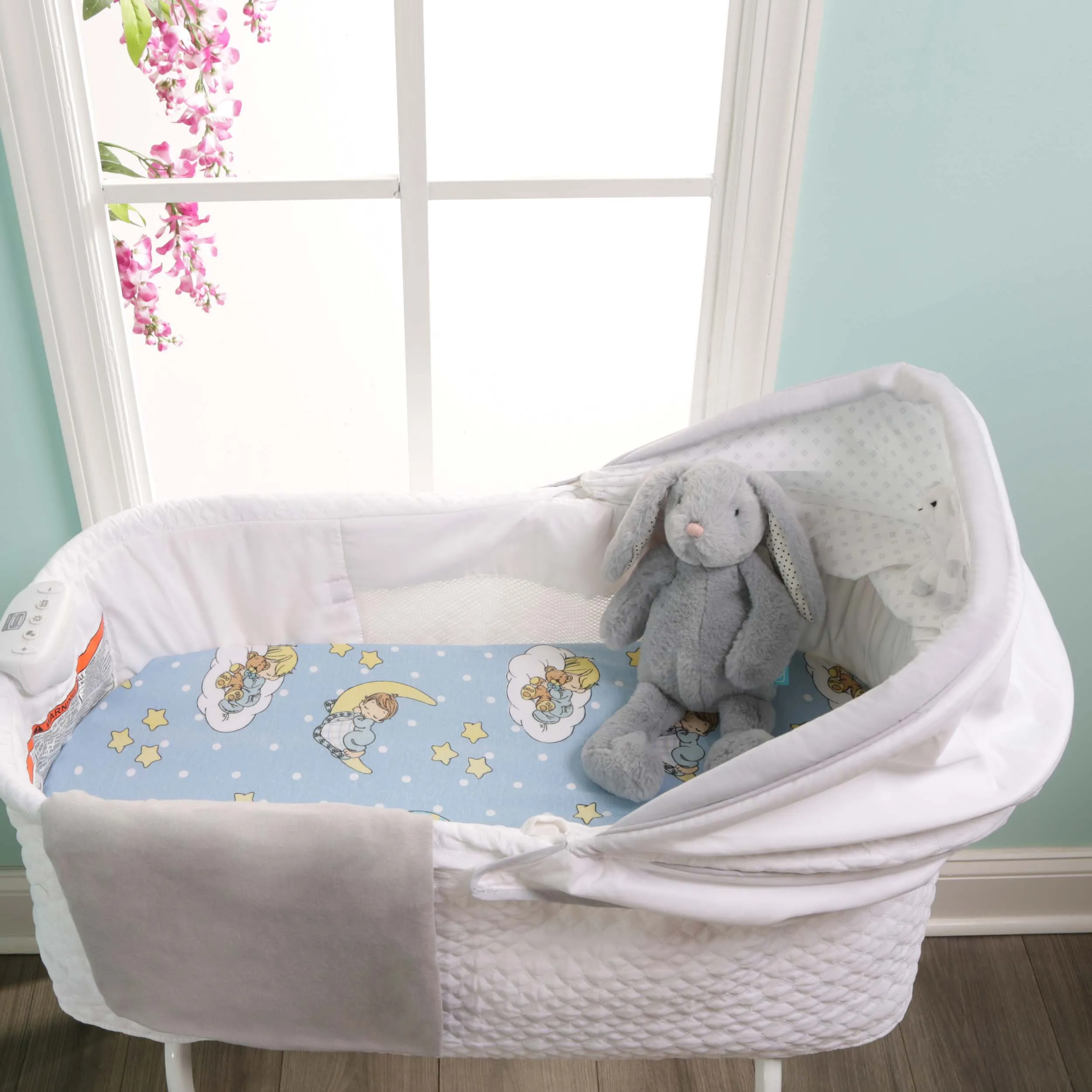 2-Pack Cotton Jersey Knit Bassinet Sheets - Precious Moments Boys
