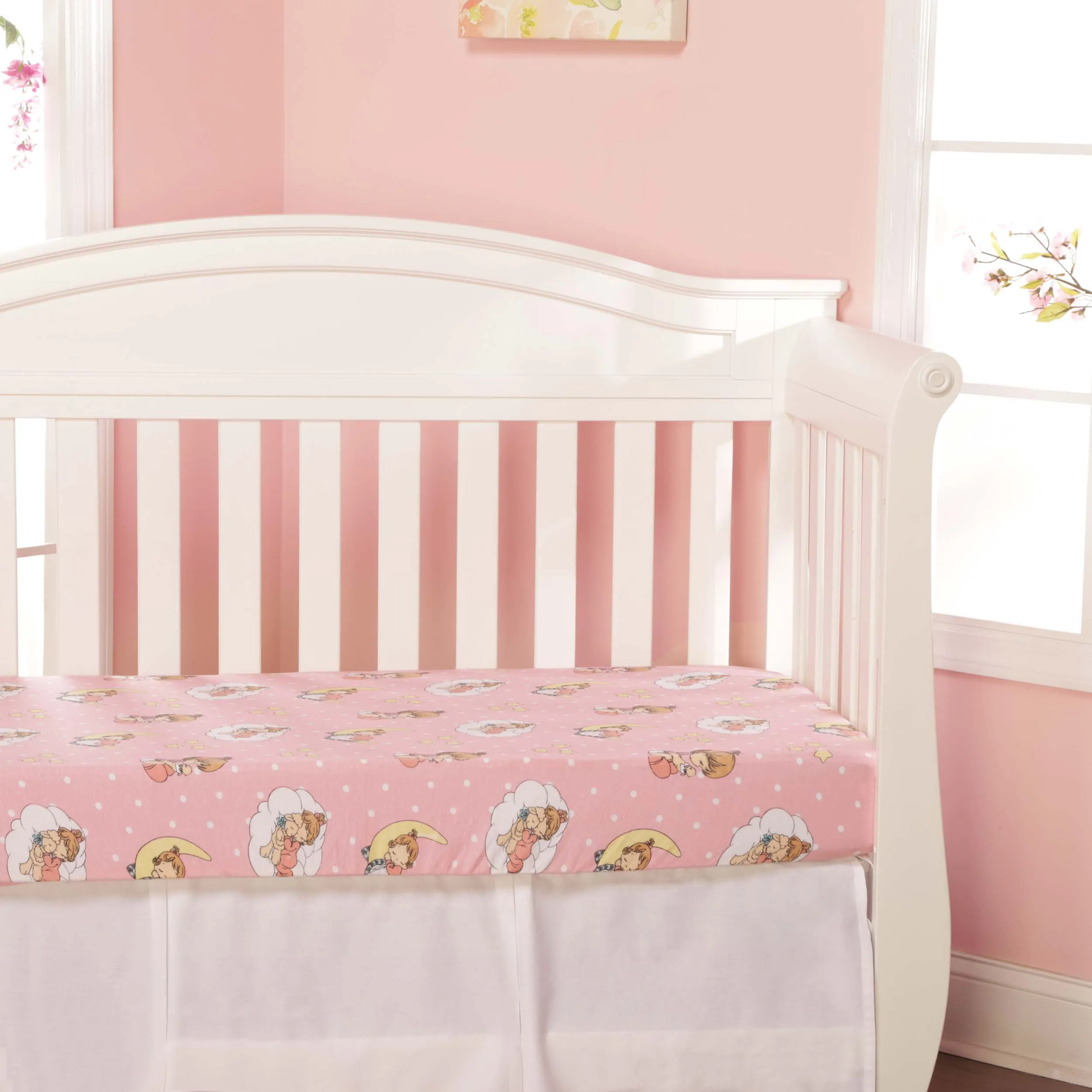 2 Pack Fitted Crib Sheets - Precious Moments Girls