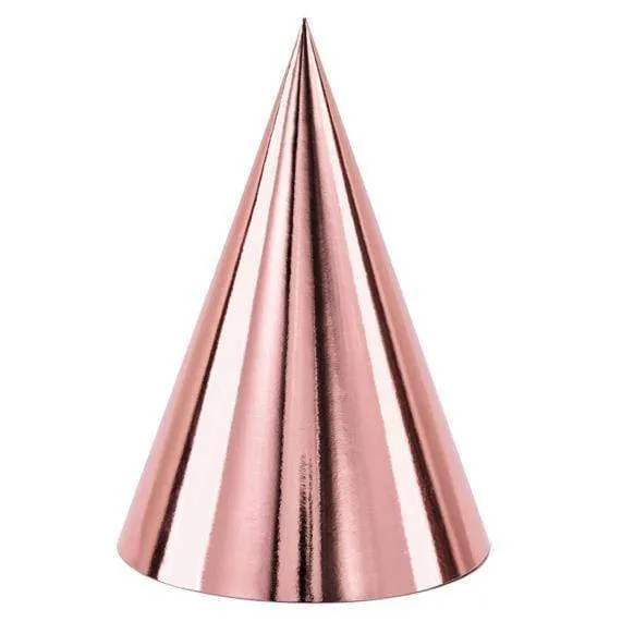 6 Party Hats - Rose Gold