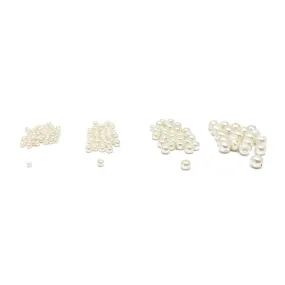 Assorted Glass Pearls, 130-Piece, Ivory