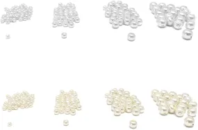 Assorted Glass Pearls, 130-Piece, White