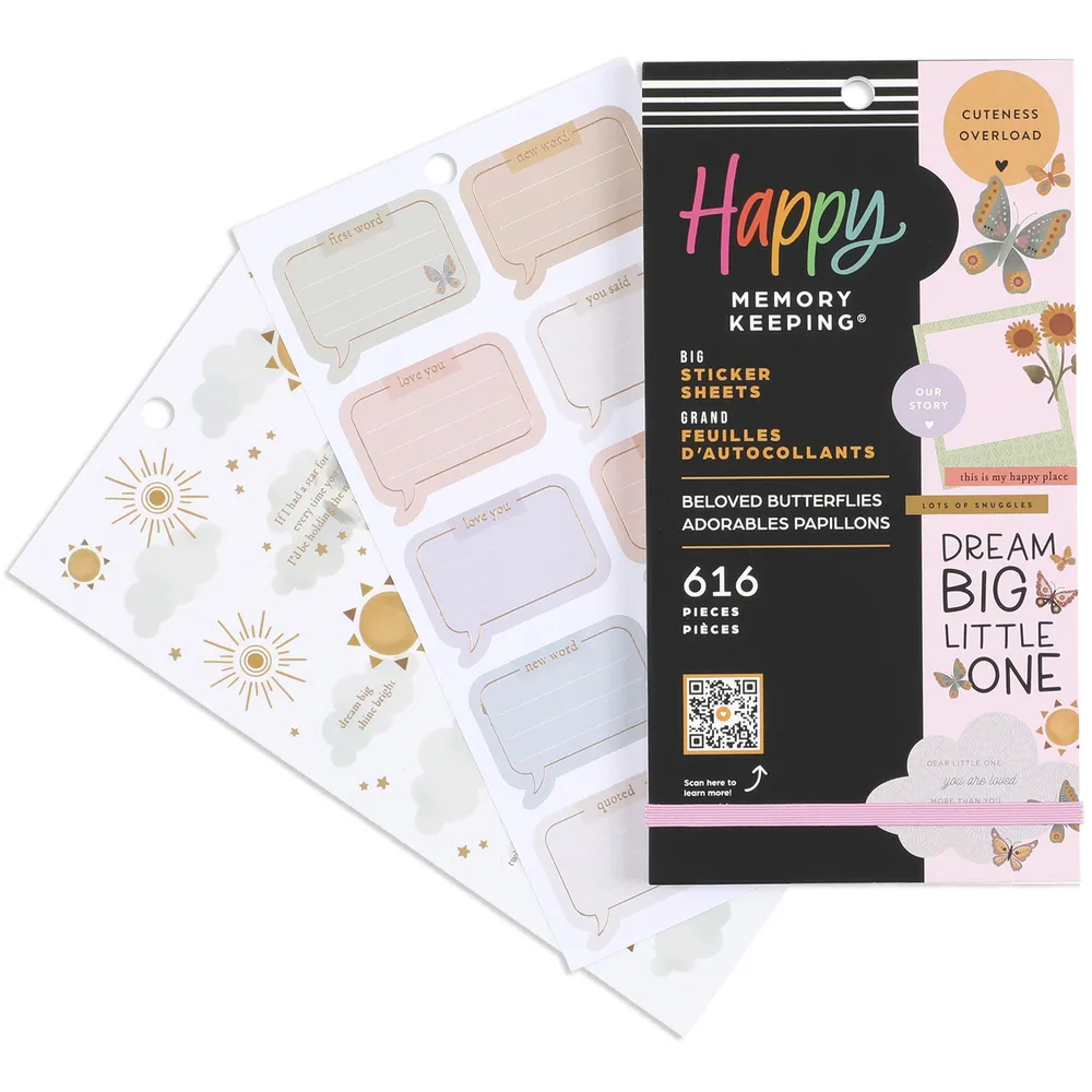 Beloved Butterflies Baby  - Value Pack Stickers - Big