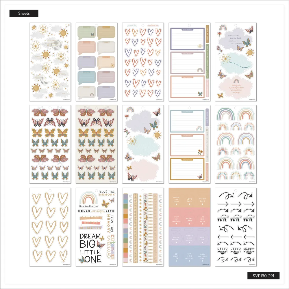 Beloved Butterflies Baby  - Value Pack Stickers - Big