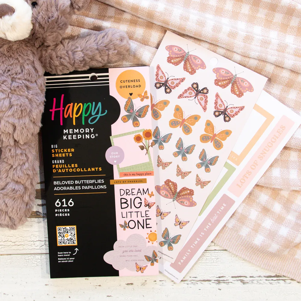Beloved Butterflies Baby  - Value Pack Stickers - Big