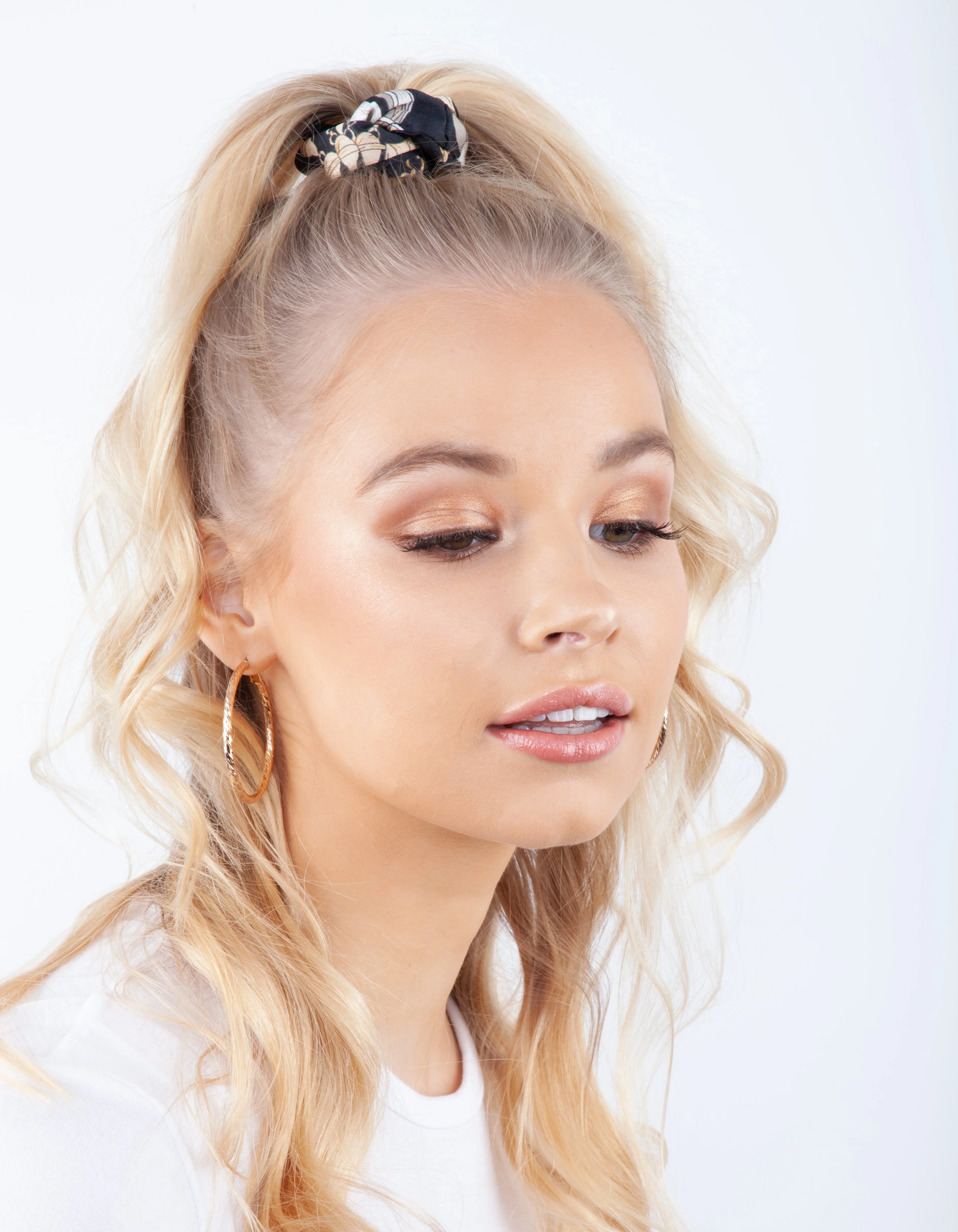 Black Chain Metallic Scrunchie 3 Pack