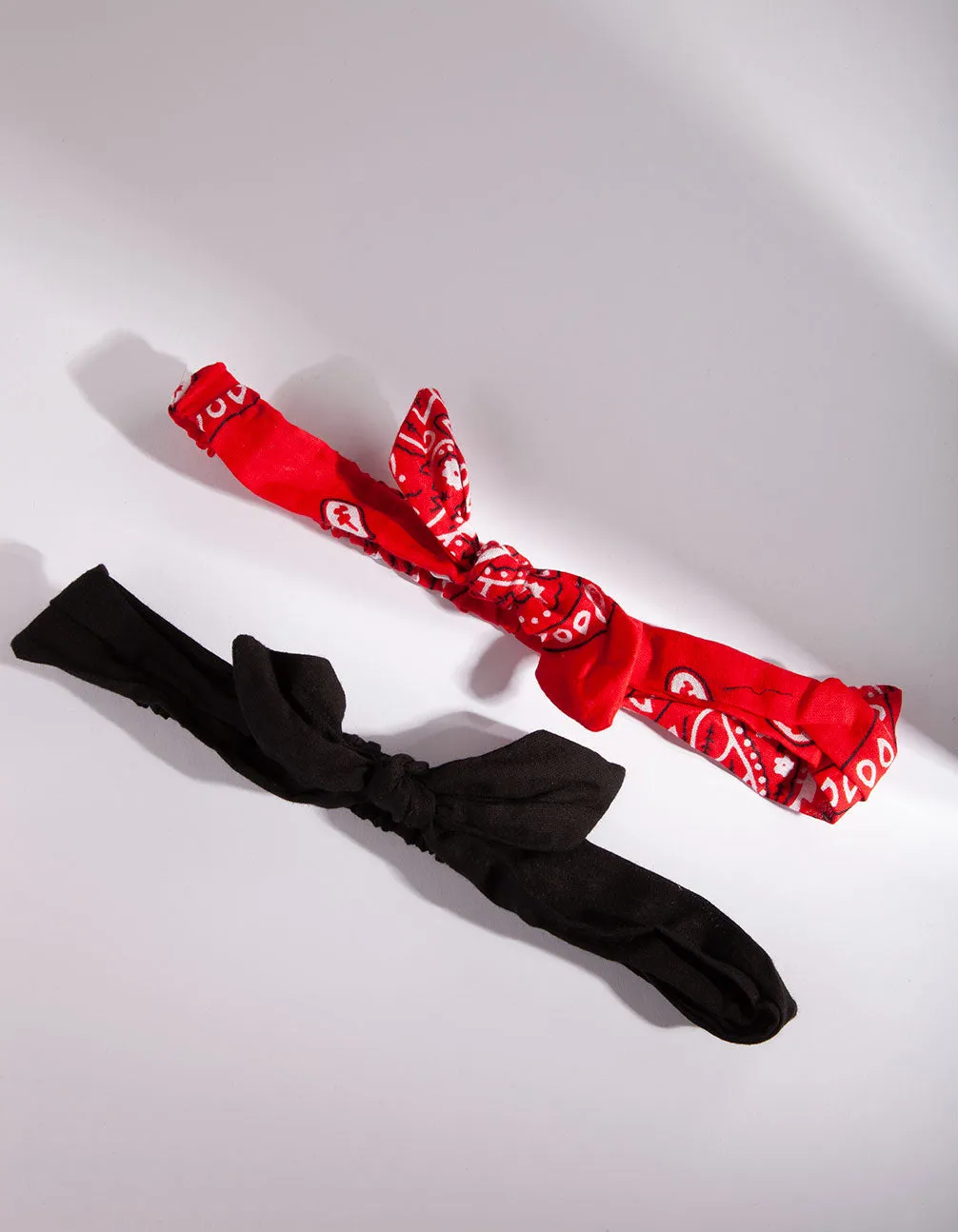 Black Red Paisley Headband 2 Pack