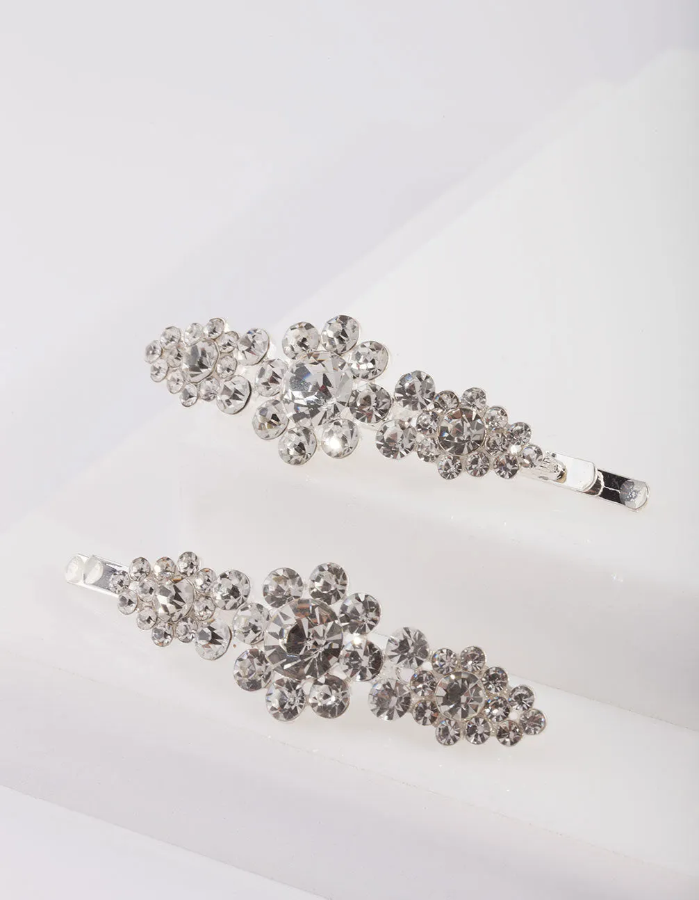 Blossom Crystal Hair Clip 2 Pack