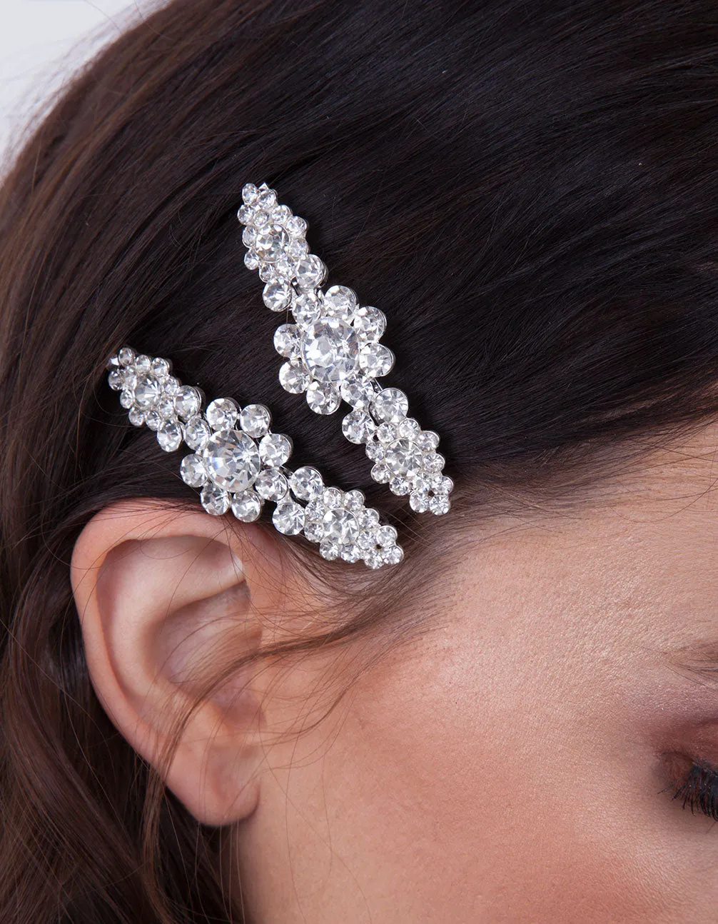 Blossom Crystal Hair Clip 2 Pack