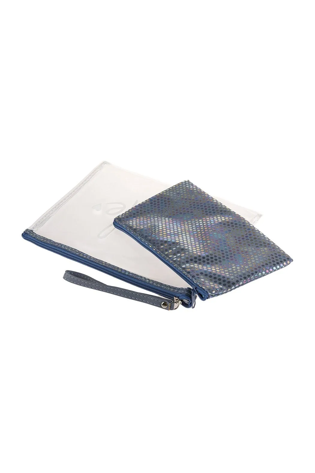 Clear Smile Cosmetic Bag With Sparkly Pouch