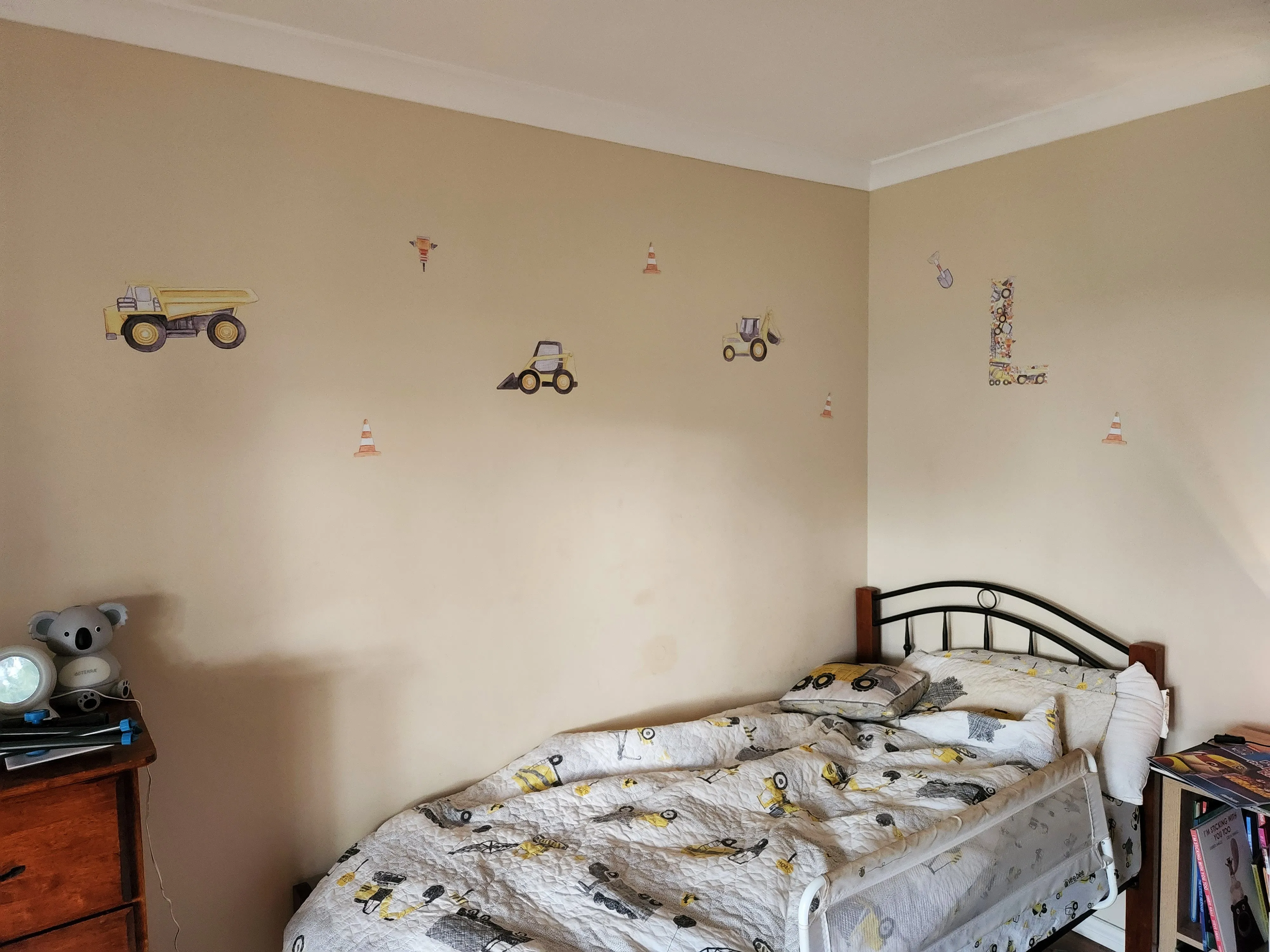 Construction Set Australian Design Hand Painted Peel & Stick, Removable Wall Decal. Nursery, Kids Playroom, Kids Teens Bedroom