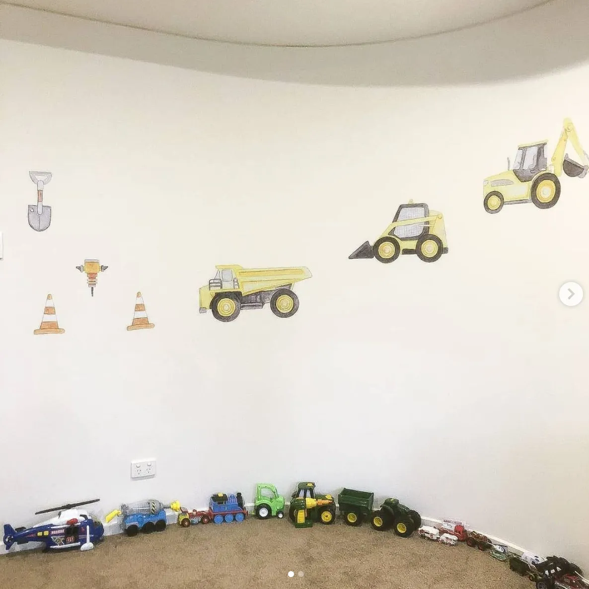 Construction Set Australian Design Hand Painted Peel & Stick, Removable Wall Decal. Nursery, Kids Playroom, Kids Teens Bedroom