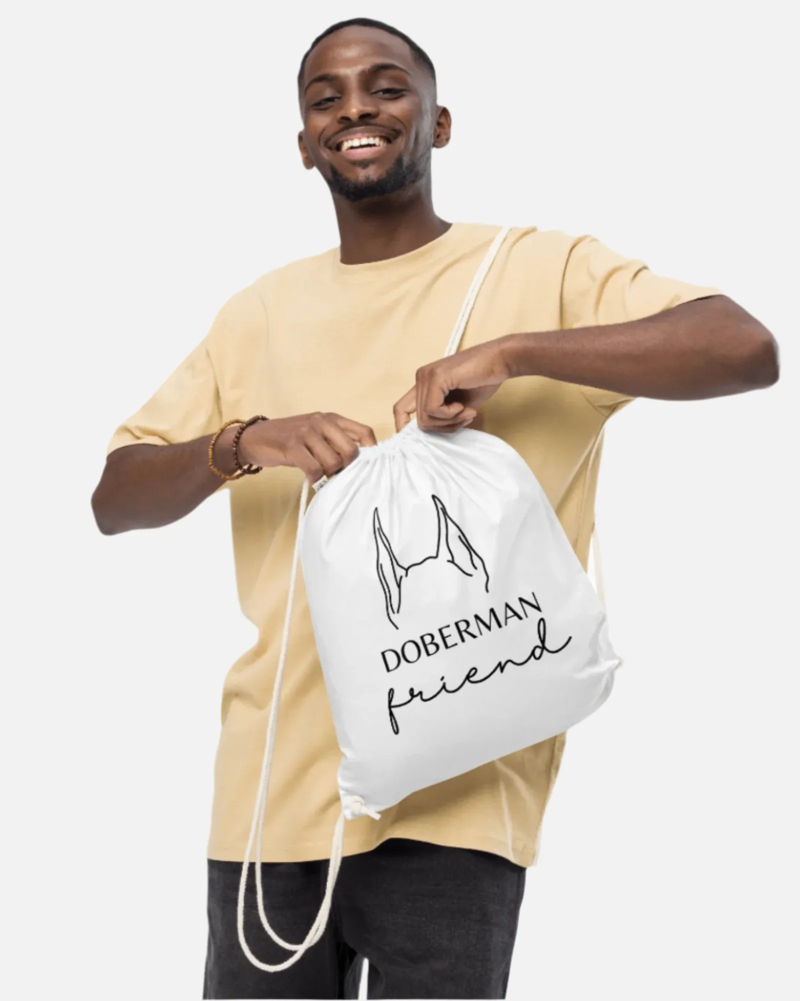 Custom Drawstring Bag with Dog Ears