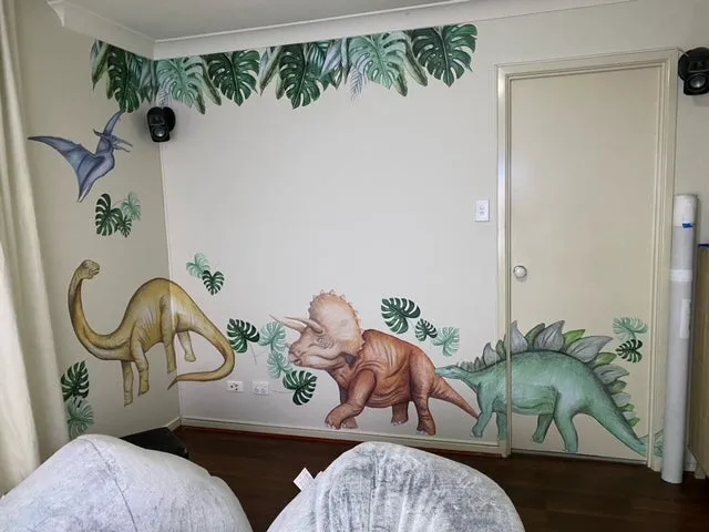 Dinosaurs Wall Decals Australian Design Hand Painted Peel & Stick, Removable Wall Decal. Nursery, Kids Playroom, Kids Teens Bedroom