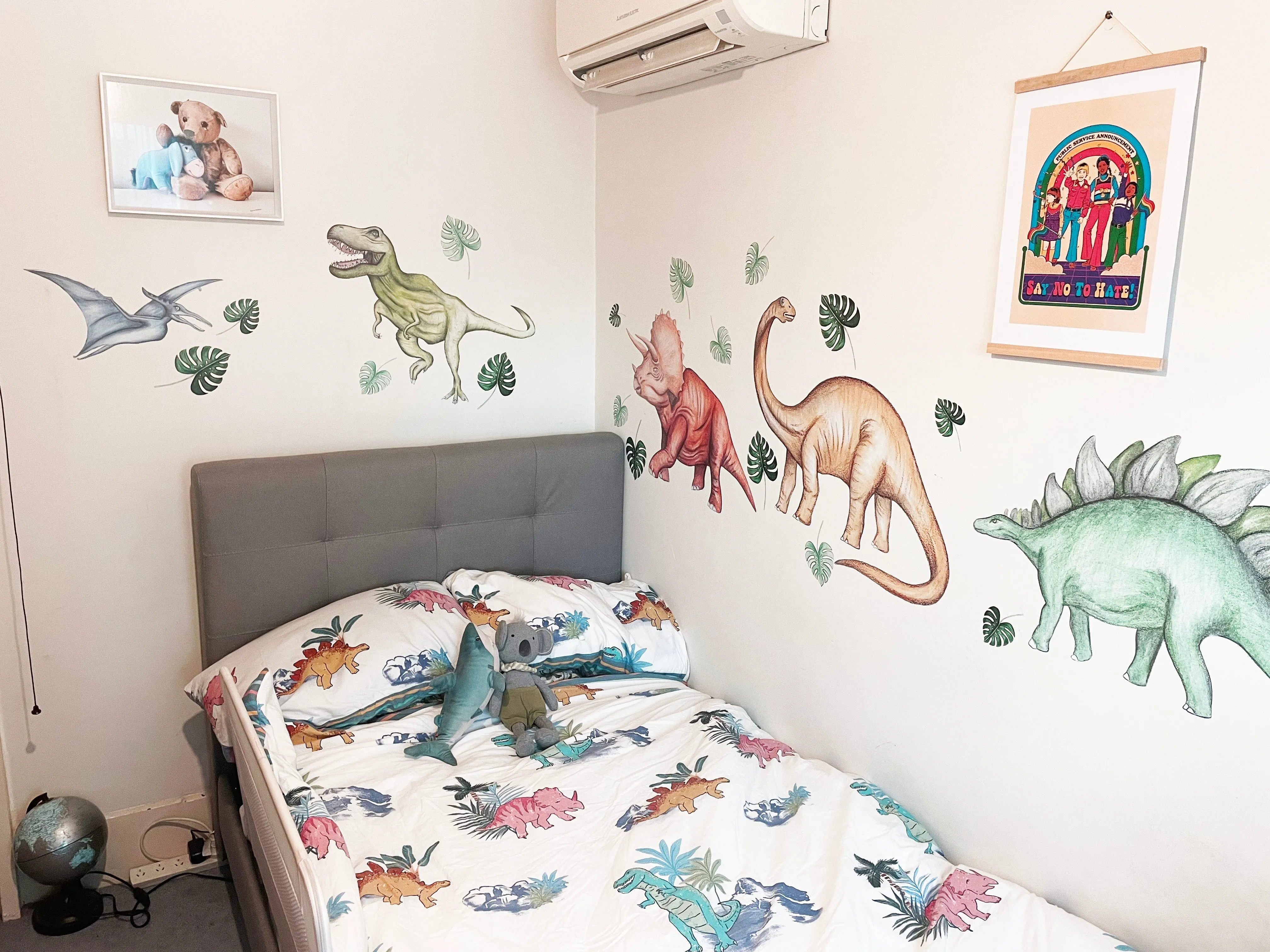 Dinosaurs Wall Decals Australian Design Hand Painted Peel & Stick, Removable Wall Decal. Nursery, Kids Playroom, Kids Teens Bedroom