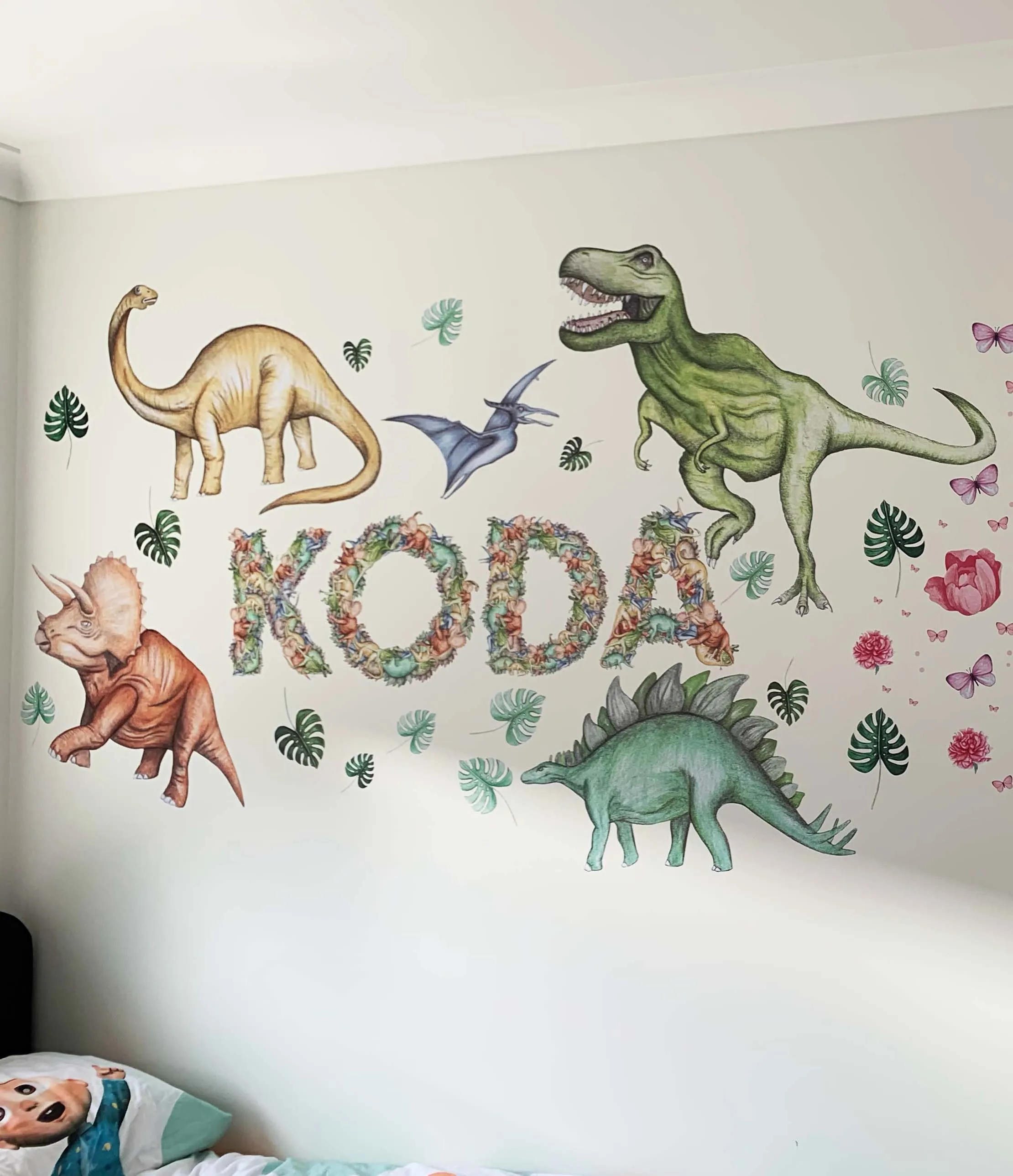 Dinosaurs Wall Decals Australian Design Hand Painted Peel & Stick, Removable Wall Decal. Nursery, Kids Playroom, Kids Teens Bedroom