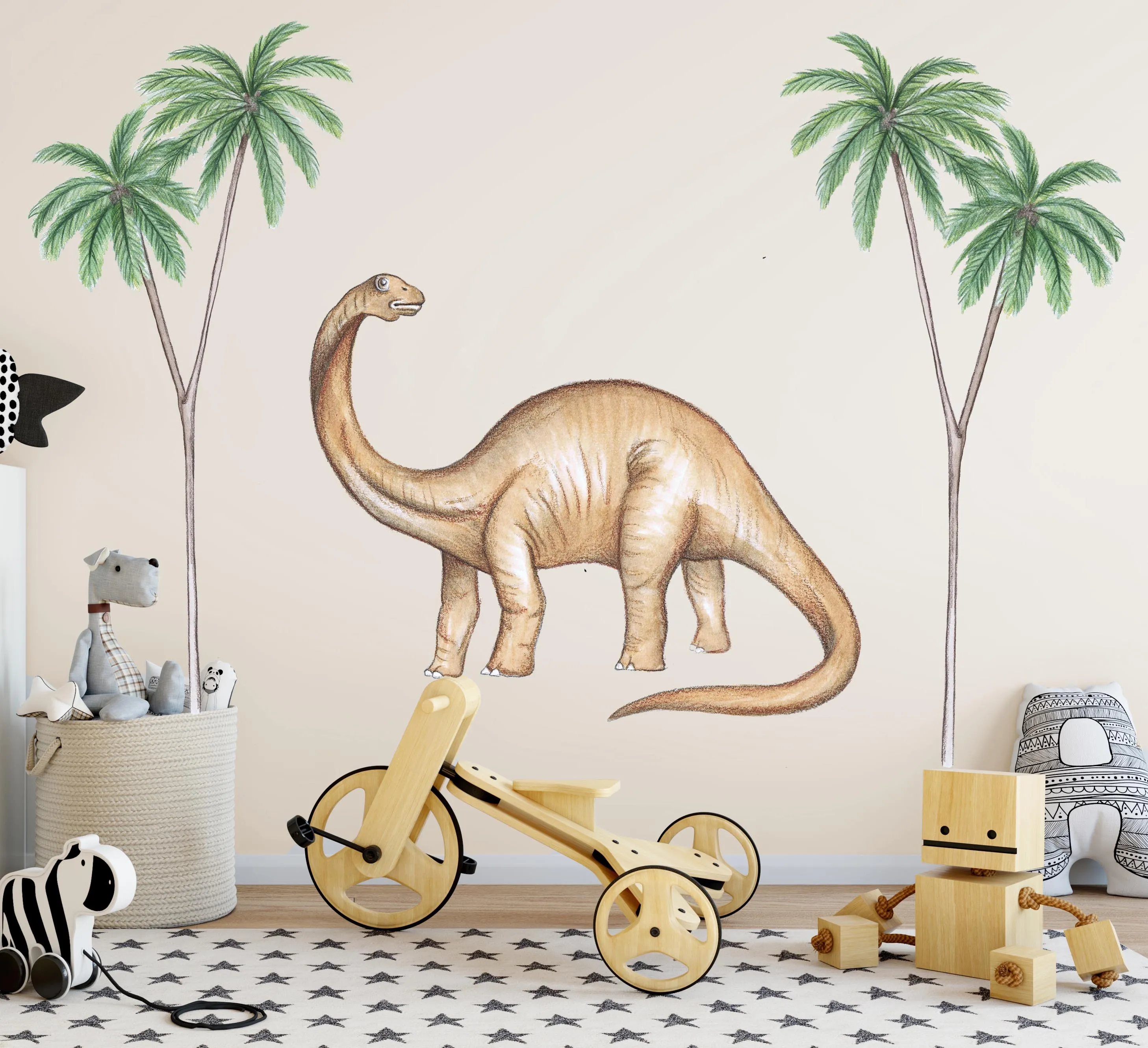 Dinosaurs Wall Decals Australian Design Hand Painted Peel & Stick, Removable Wall Decal. Nursery, Kids Playroom, Kids Teens Bedroom