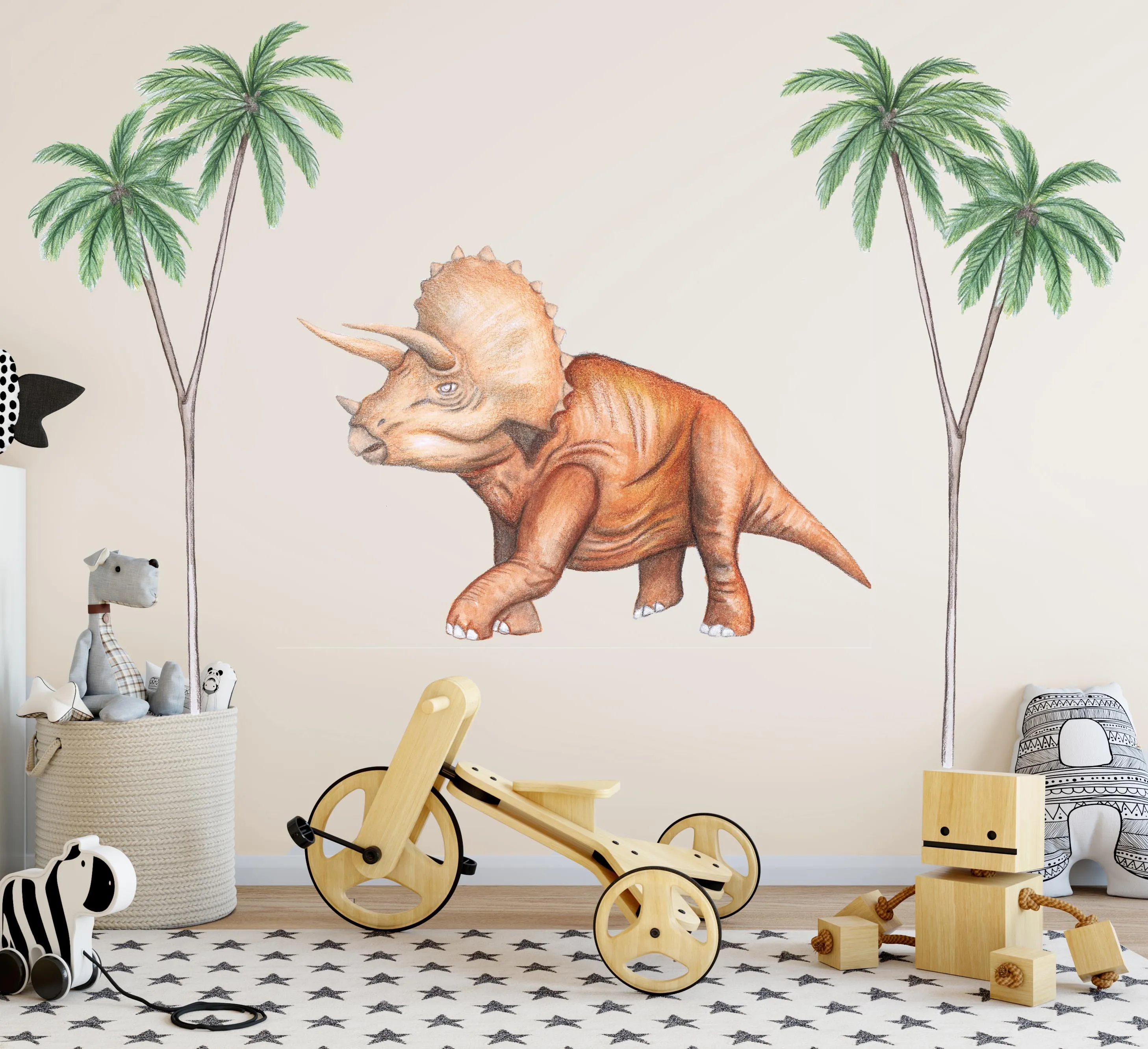 Dinosaurs Wall Decals Australian Design Hand Painted Peel & Stick, Removable Wall Decal. Nursery, Kids Playroom, Kids Teens Bedroom