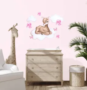 Doe in the Clouds Australian Design Hand Painted Peel & Stick, Removable Wall Decal. Nursery, Kids Playroom, Kids Teens Bedroom