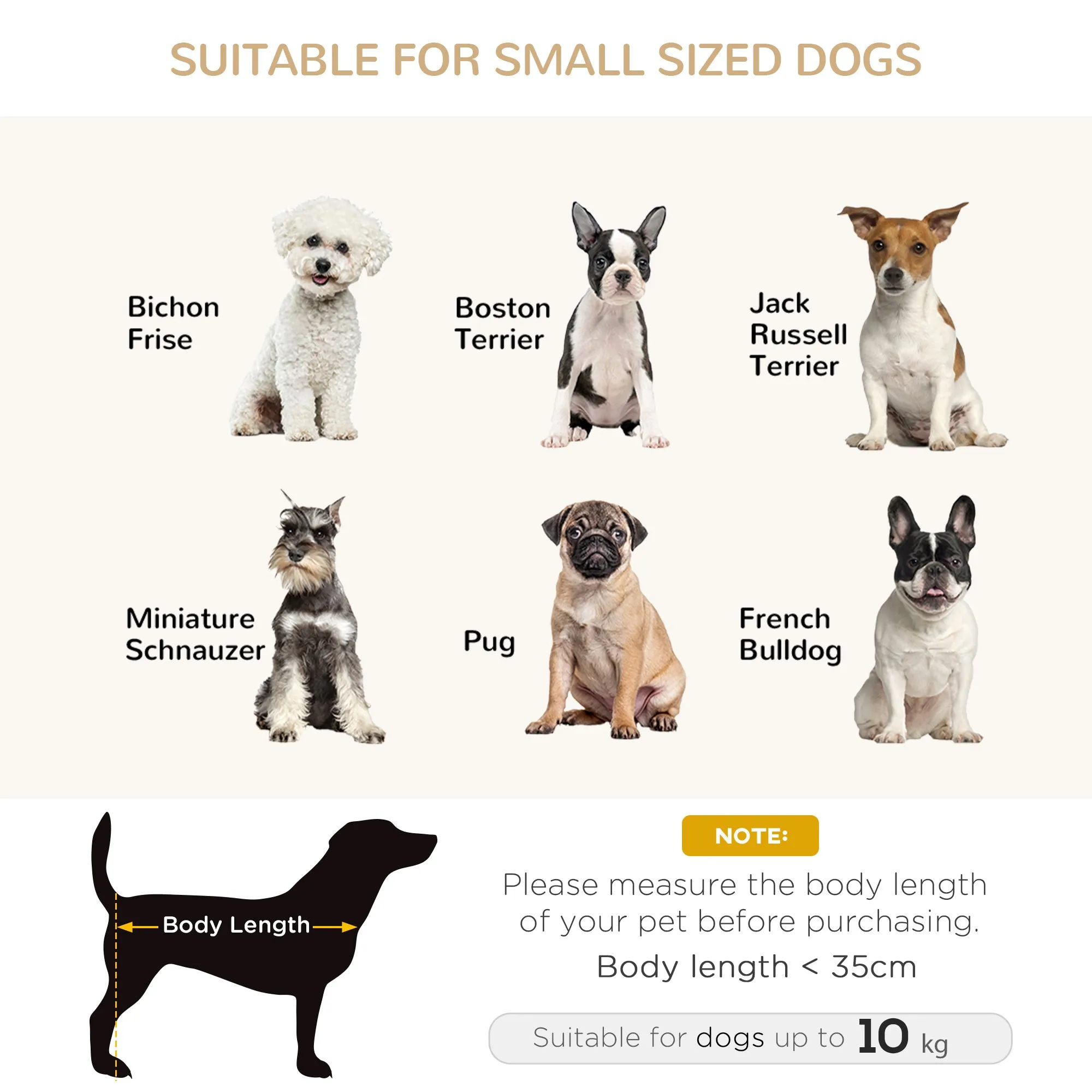 Dog Sofa for XS and S-Size Dogs, Pet Couch with Thick Sponge Padded Cushion, Cat Lounge Bed with Washable Cover, Wooden Frame