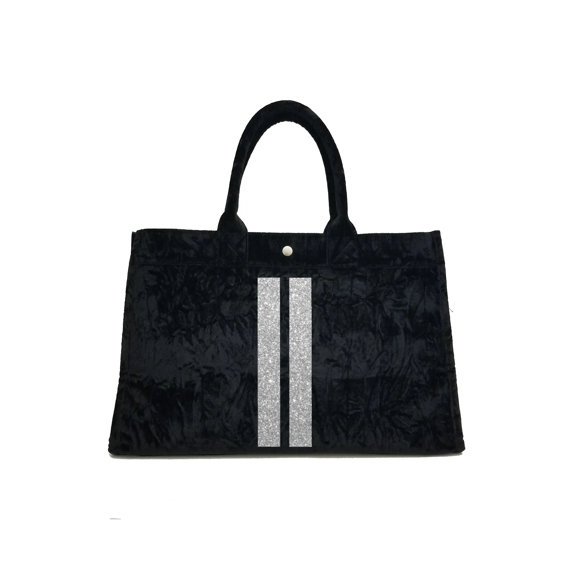 East West Bag: Black Crushed Velvet