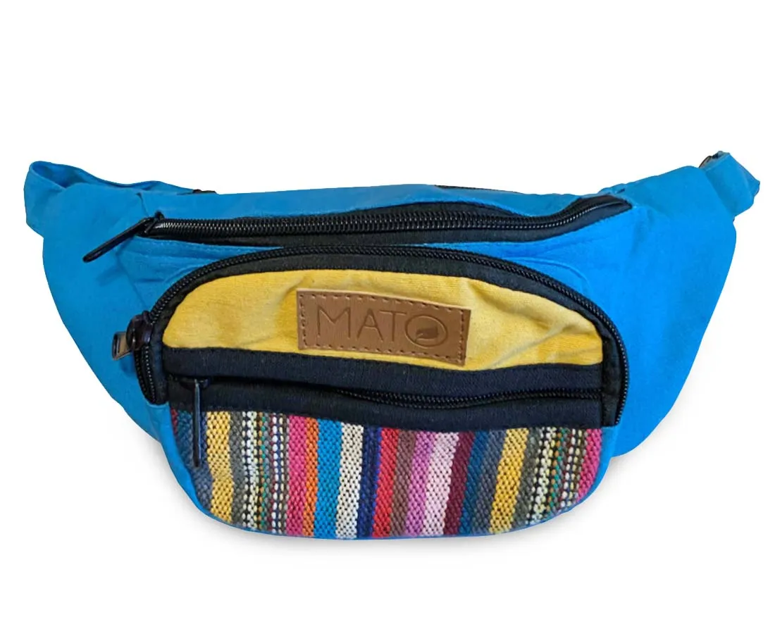 Fanny Pack Waist Bag Boho Baja Woven Pattern Canvas
