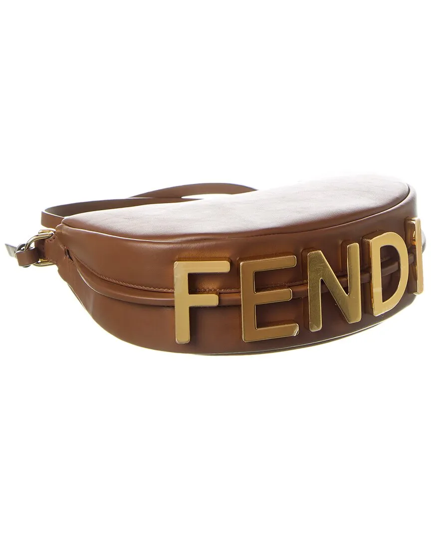 FENDI Fendigraphy Mini Leather Hobo Bag
