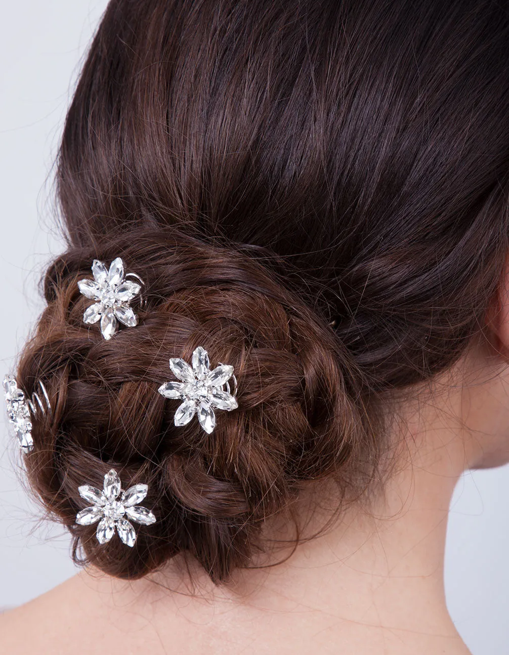 Flower Diamante Hair Jewels 4 Pack