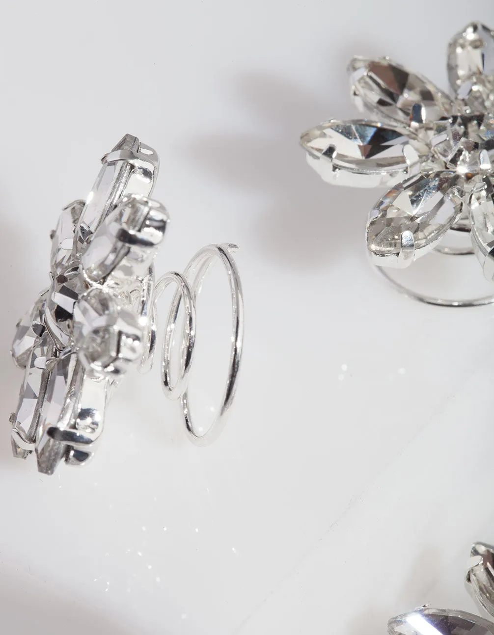 Flower Diamante Hair Jewels 4 Pack