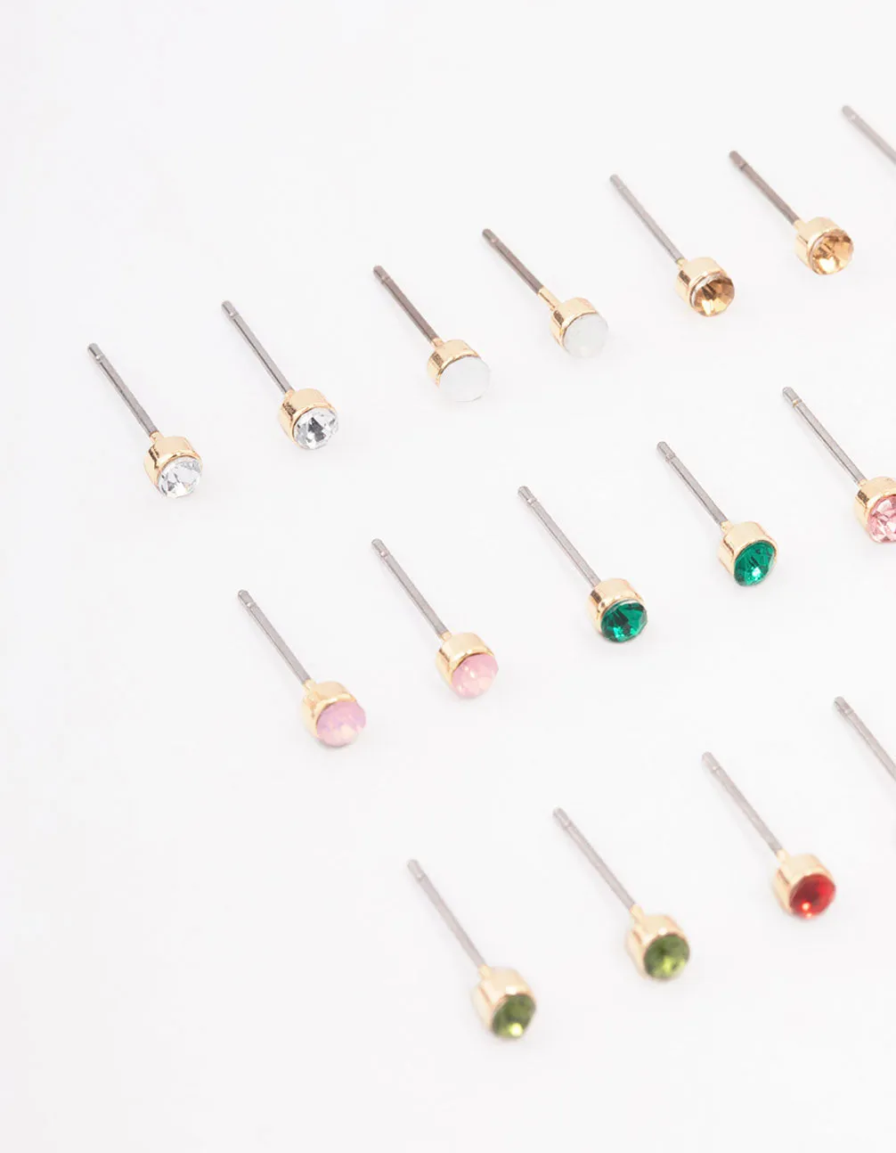 Gold Diamante Stud Earring 12-Pack