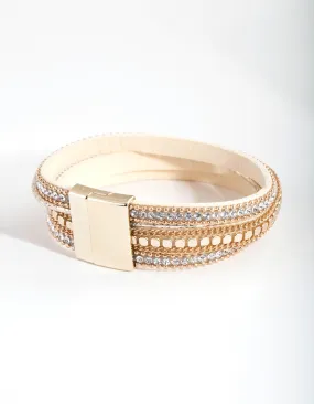 Gold Faceted Bead Multi Bracelet Pack