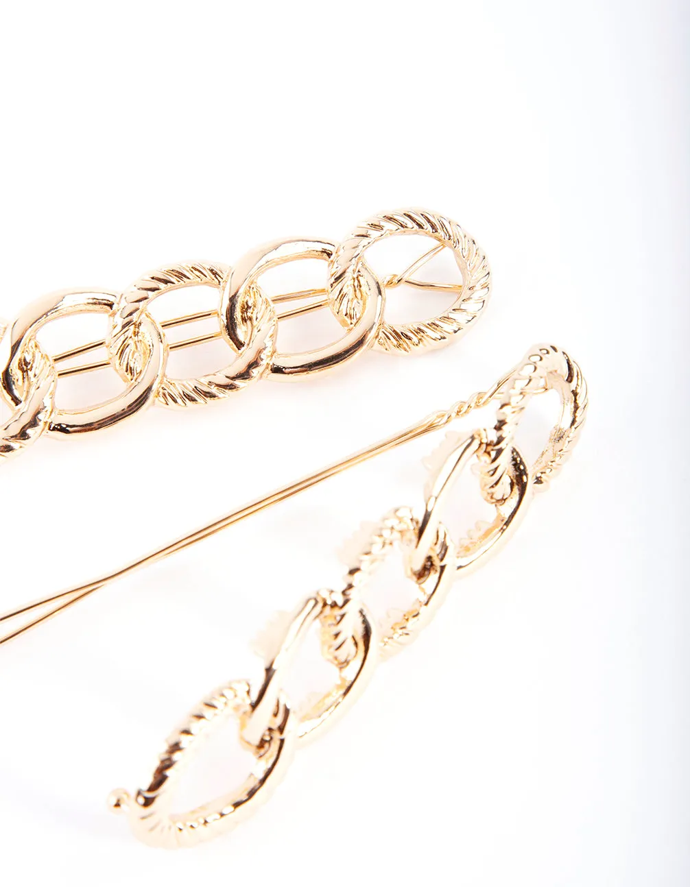 Gold Rope Hair Clip Pack