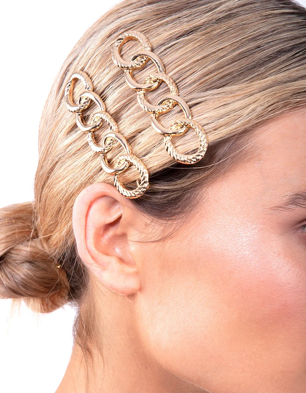 Gold Rope Hair Clip Pack