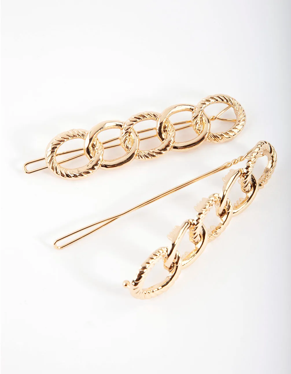 Gold Rope Hair Clip Pack
