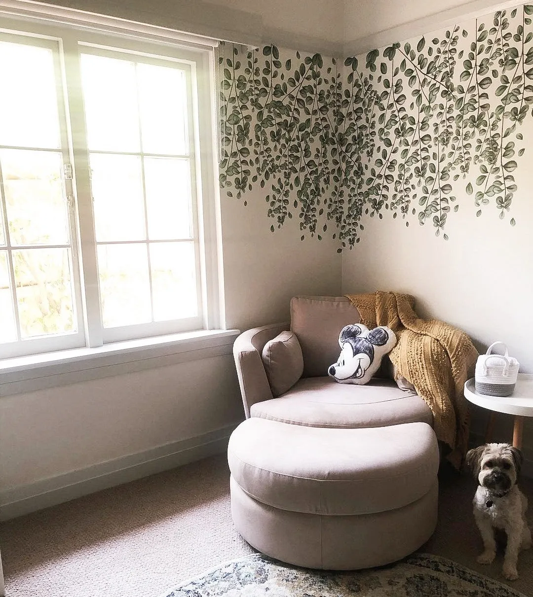 Green Eucalyptus Australian Design Hand Painted Peel & Stick, Removable Wall Decal. Nursery, Kids Playroom, Kids Teens Bedroom