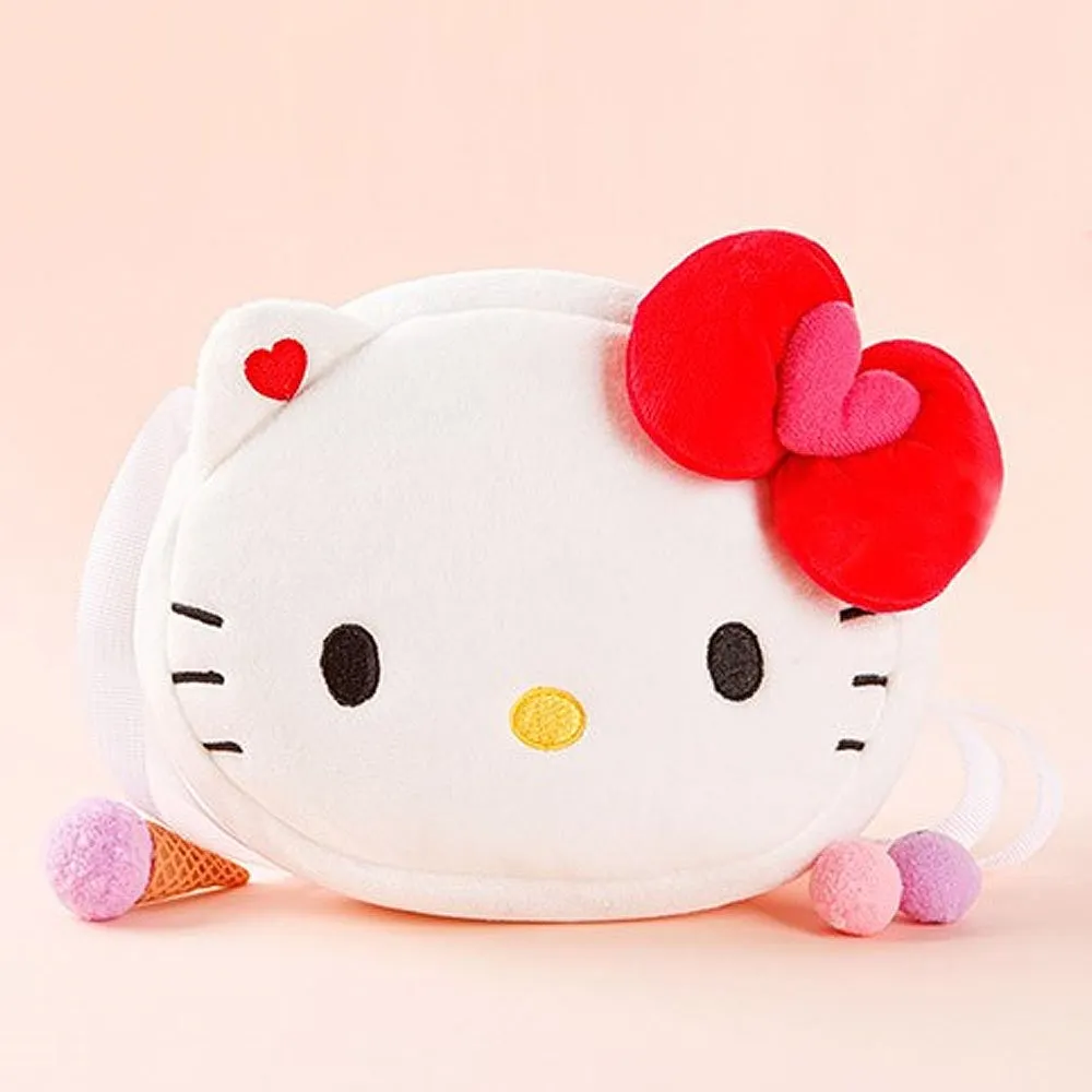 Hello Kitty Cute Face Plush Crossbody Bag