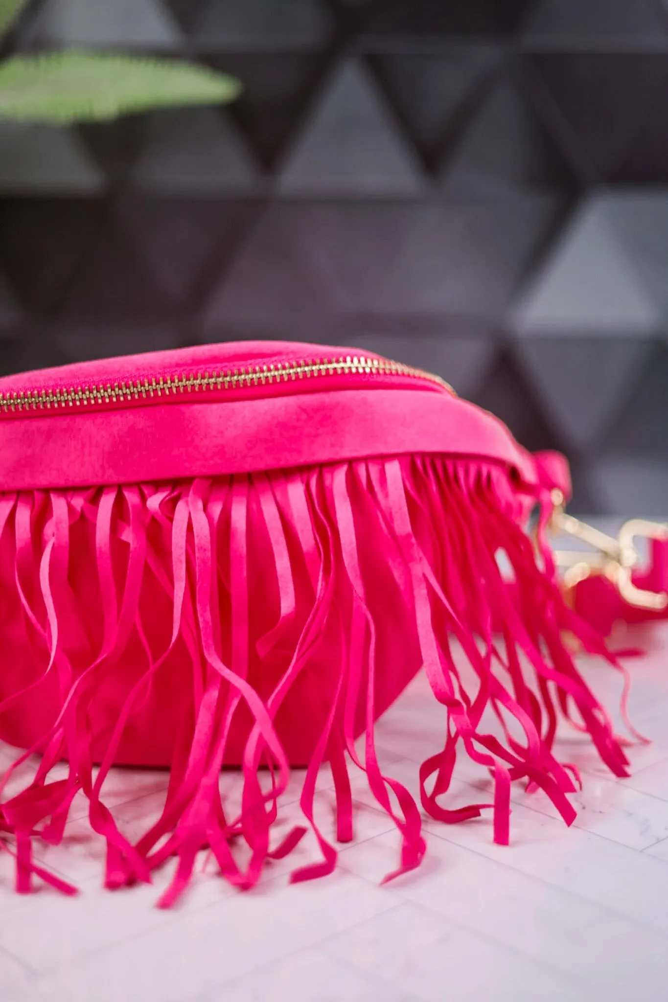 Hot Pink Removable Fringe Fanny Pack