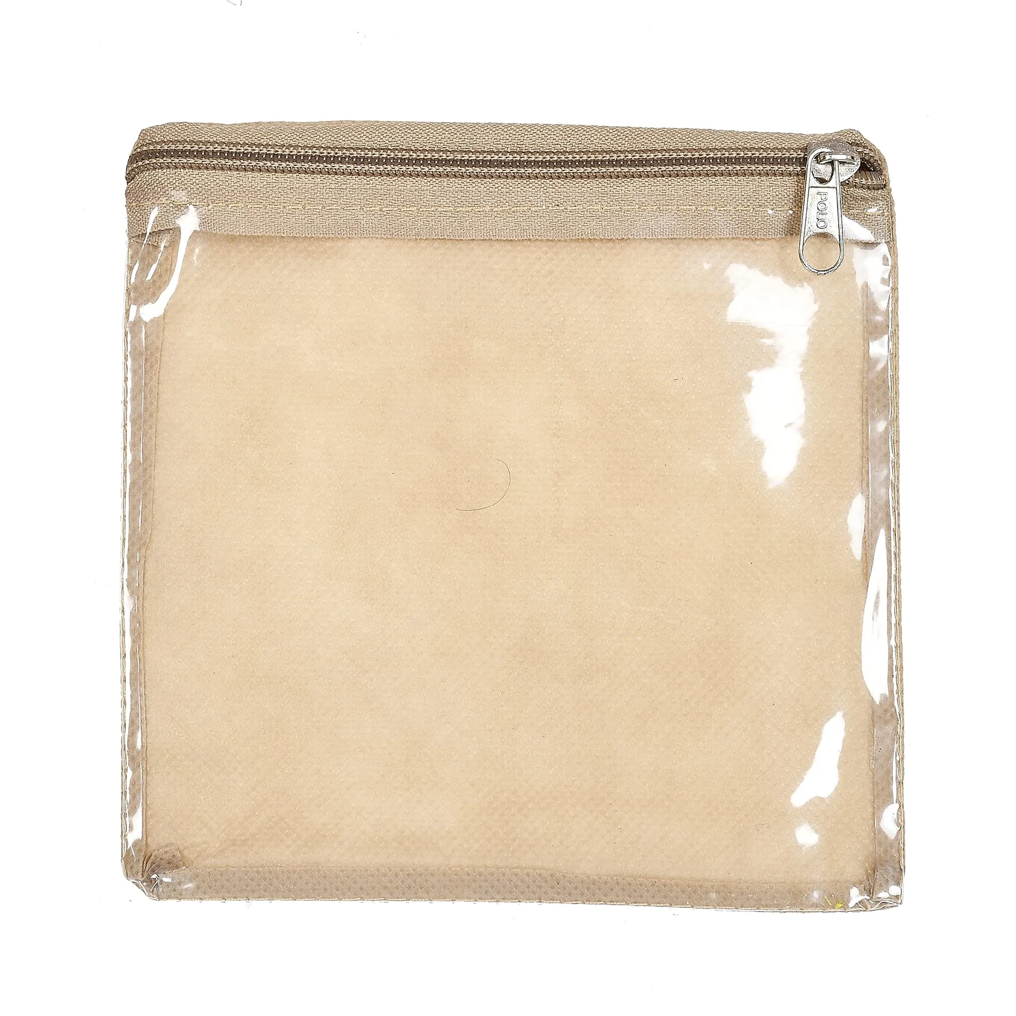 Kuber Industries Laminated Jewellery Organiser With 10 Transparent Pouch (Gold)