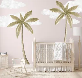Large Palm Tree Wall Decals Australian Design Hand Painted Peel & Stick, Removable Wall Decal. Nursery, Kids Playroom, Kids Teens Bedroom
