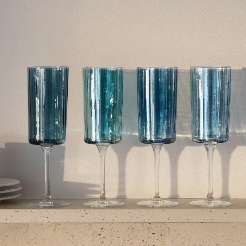 LSA Gems Champagne Flute Assorted Sapphire (4 Pack)