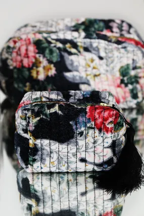 Makeup Bag Velvet Dark Blossom