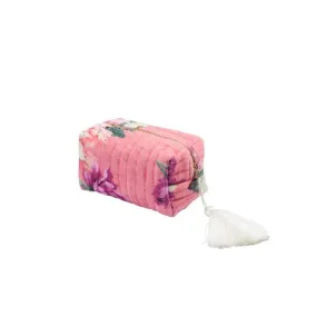 Makeup Bag Velvet - Pink Posy