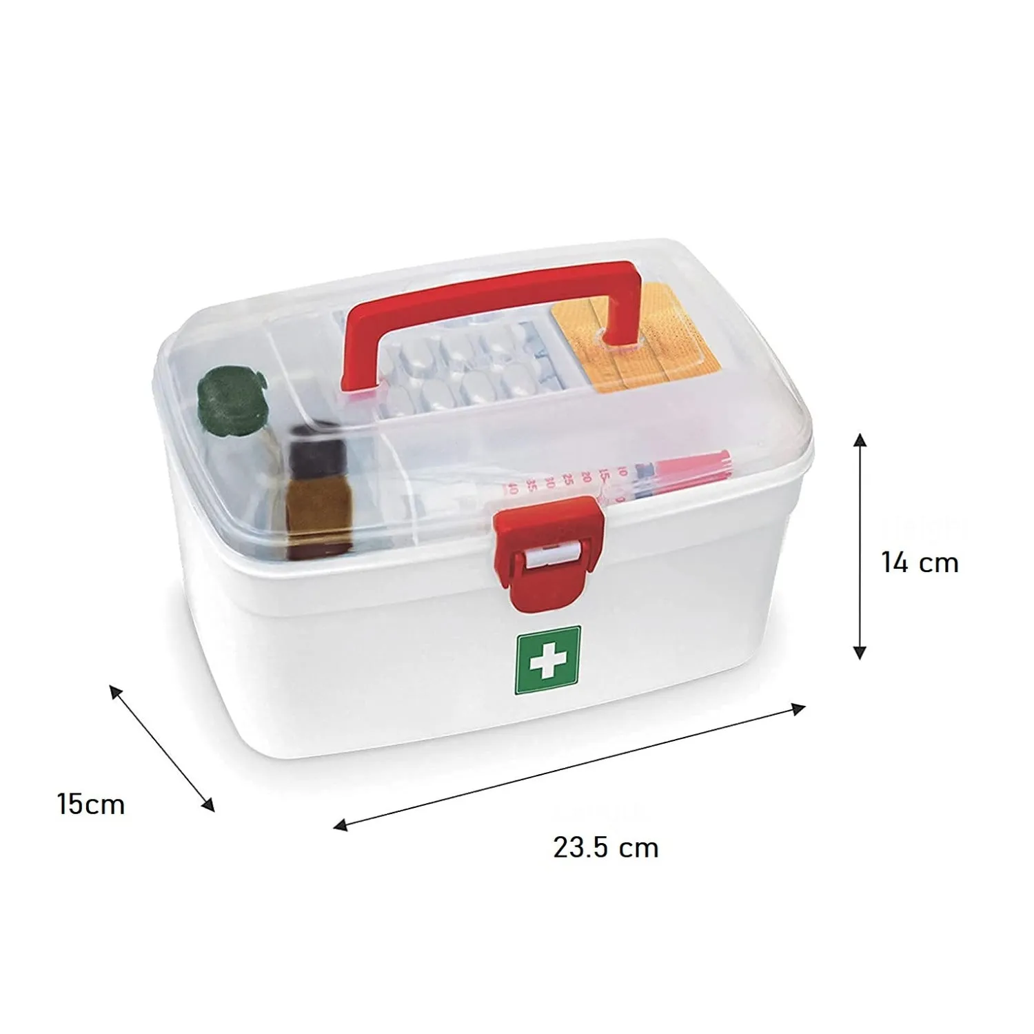 Medical Box, 1 Piece,Indoor Outdoor Medical Utility,Medicine Storage Box,Detachable Tray Medical Box Multi Purpose Regular Medicine, First Aid Box with Handle,