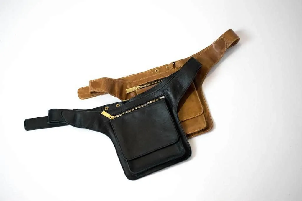 Mekane Leather Fanny Pack - Walnut