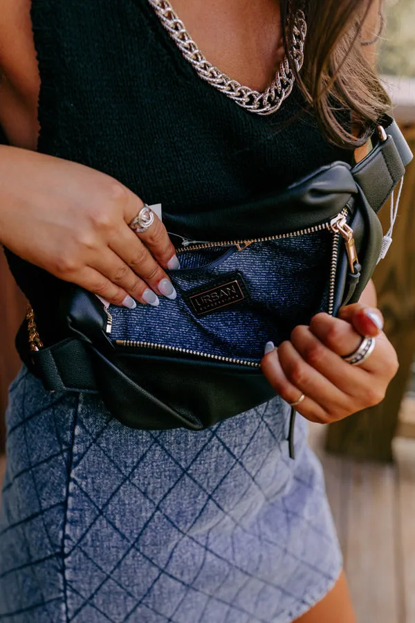Modern Muse Faux Leather Fanny Pack In Black