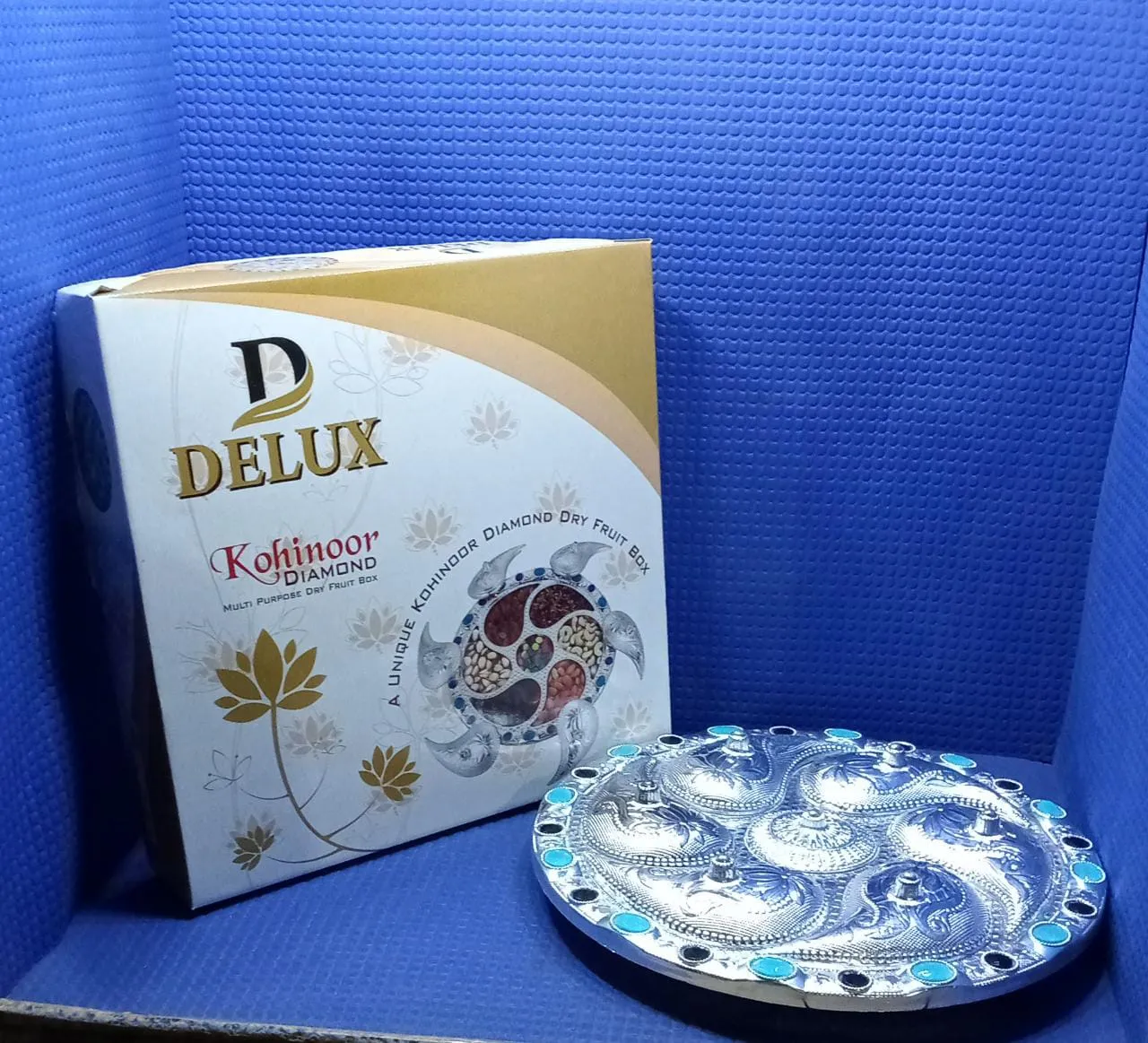 Multipurpose 7 Compartment Dry Fruit Serving Rotating Tray , Candy, Chocolate, Snacks Storage Box, Masala Box