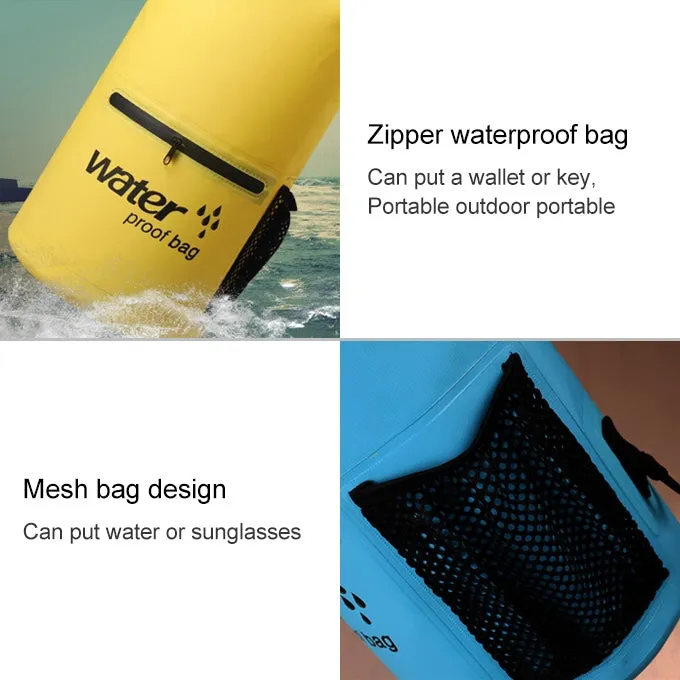 Outdoor Waterproof Dry Dual Shoulder Strap Bag Dry Sack PVC Barrel Bag, Capacity: 10L(Orange)