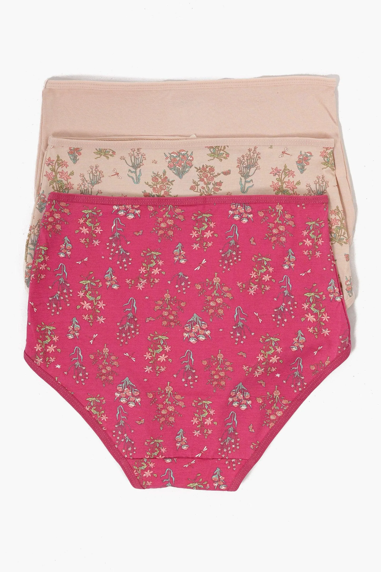 Pack of 3 Colored Full Brief Panties